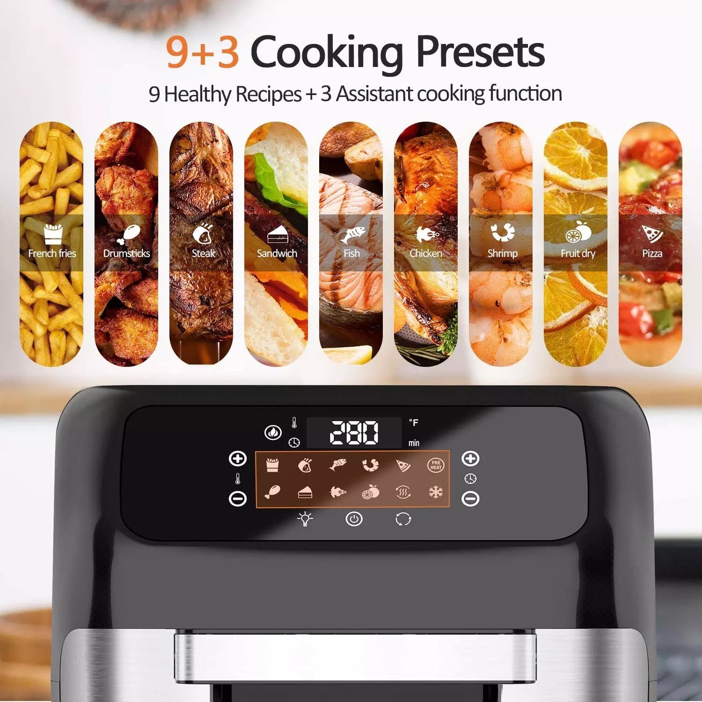 AIR FRYER MULTIFUNCIÓN 12 LTS DESHIDRATADOR ASADOR