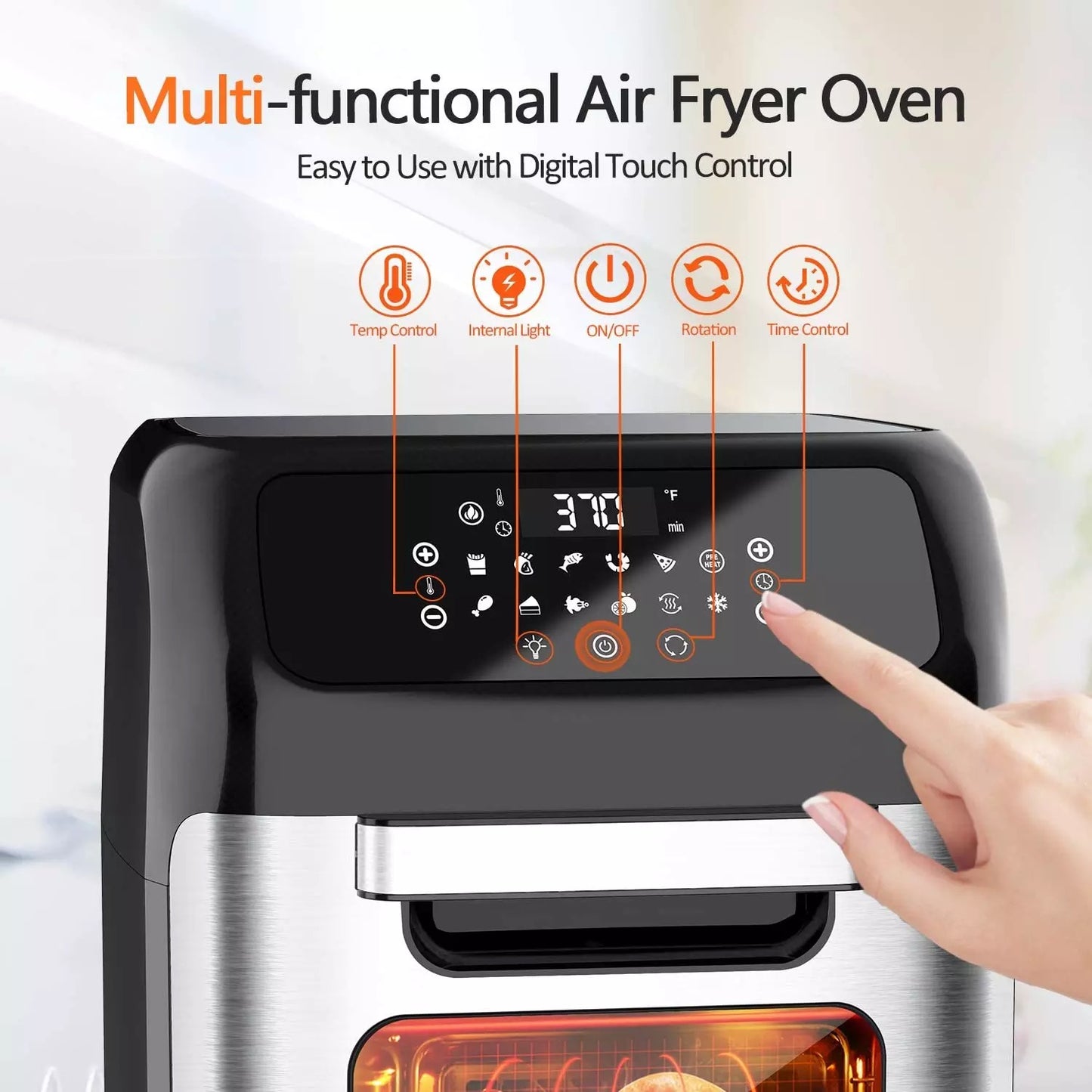 AIR FRYER MULTIFUNCIÓN 12 LTS DESHIDRATADOR ASADOR